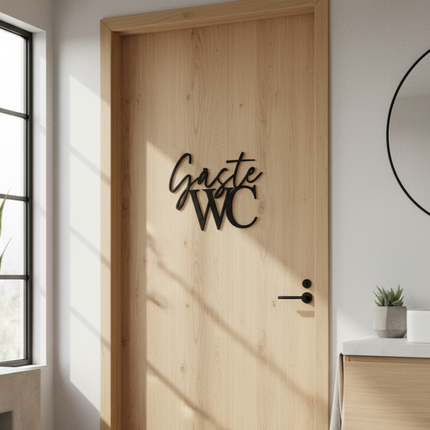 Gäste WC – Holzschriftzug