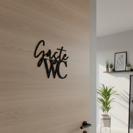 Gäste WC – Holzschriftzug