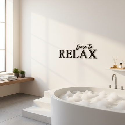 Time to Relax – Schriftzug aus Holz