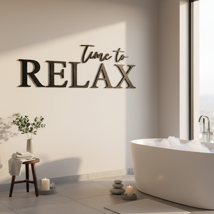 Time to Relax – Schriftzug aus Holz