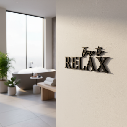 Time to Relax – Schriftzug aus Holz