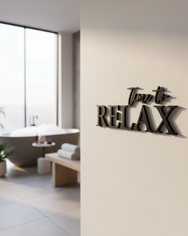 Time to Relax – Schriftzug aus Holz