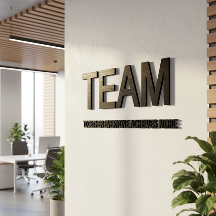 TEAM – Together Everyone Achieves More – Holzschriftzug