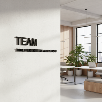 TEAM – Together Everyone Achieves More – Holzschriftzug