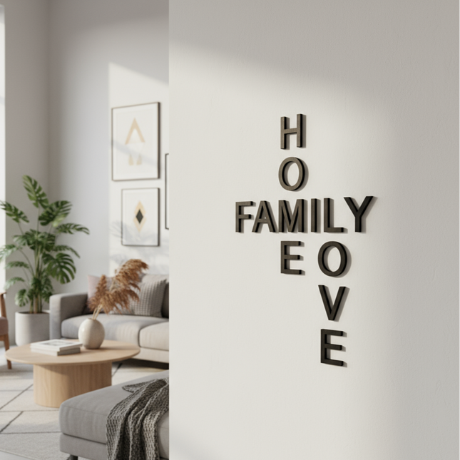Home Family Love – Holzschriftzug