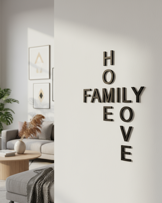 Home Family Love – Holzschriftzug