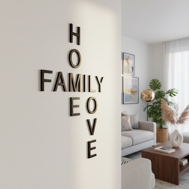 Home Family Love – Holzschriftzug