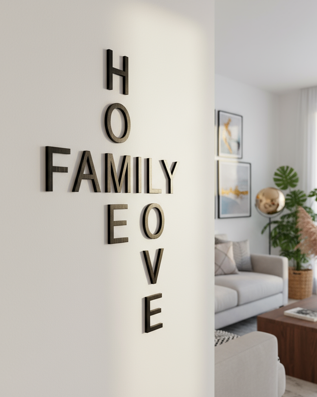 Home Family Love – Holzschriftzug