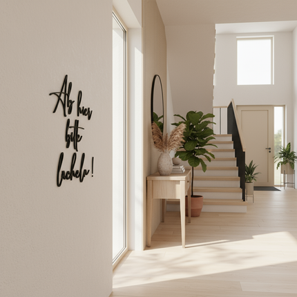 Ab hier bitte lächeln! – Wanddekoration aus Holz