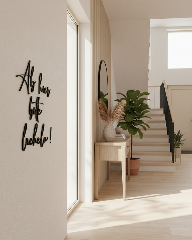 Ab hier bitte lächeln! – Wanddekoration aus Holz
