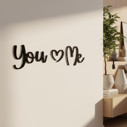 You & Me – Schriftzug aus Holz