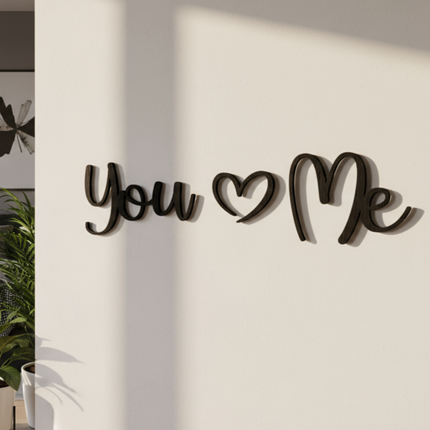 You & Me – Schriftzug aus Holz