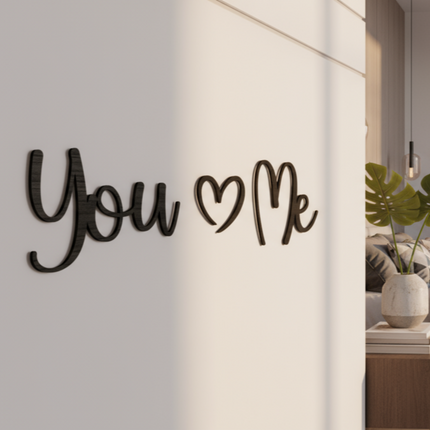 You & Me – Schriftzug aus Holz