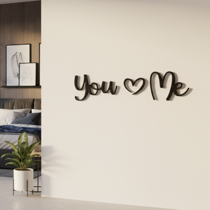 You & Me – Schriftzug aus Holz