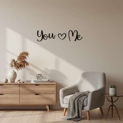 You & Me – Schriftzug aus Holz