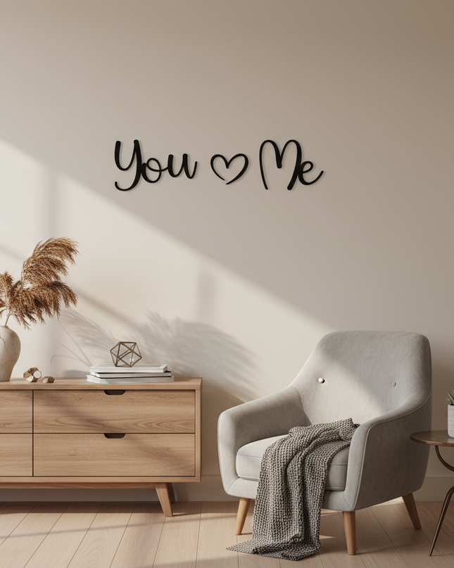 You & Me – Schriftzug aus Holz
