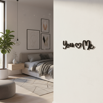 You & Me – Schriftzug aus Holz
