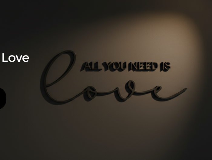 schriftzug all ou need is love 