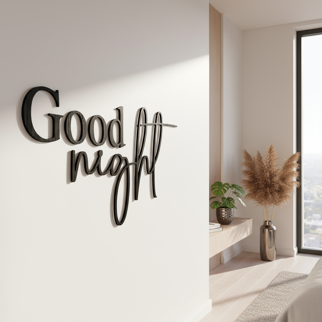 Good Night – Holzschriftzug