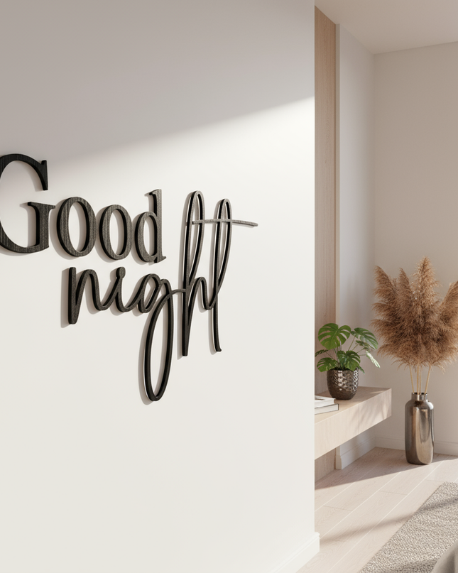 Good Night – Holzschriftzug