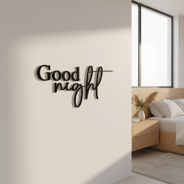 Good Night – Holzschriftzug