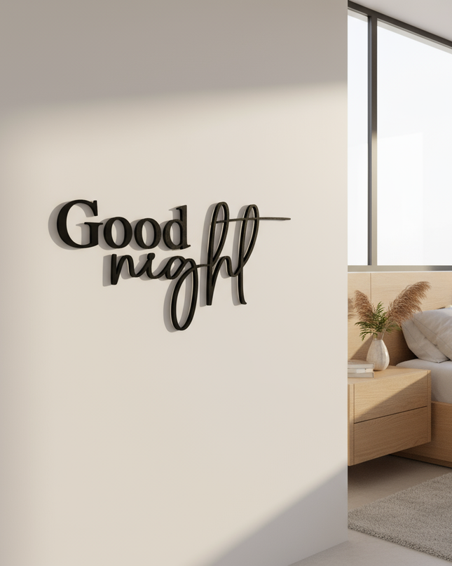 Good Night – Holzschriftzug
