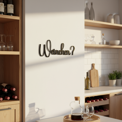 Weinchen? – Schriftzug aus Holz