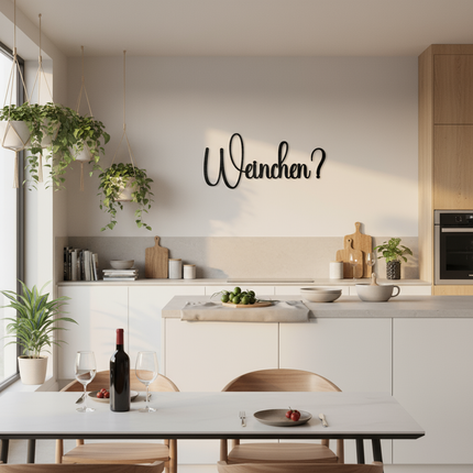 Weinchen? – Schriftzug aus Holz